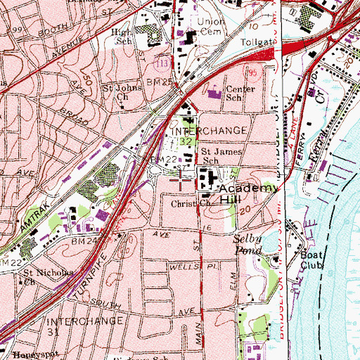 Topographic Map of Garden School, CT