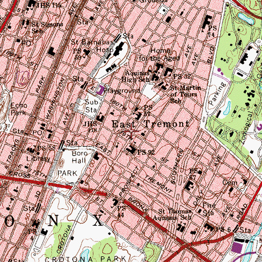 Topographic Map of Crotonia Professional Building, NY