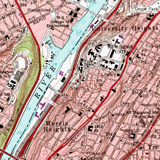 Topographic Map of New York Hook and Ladder Company 36, NY