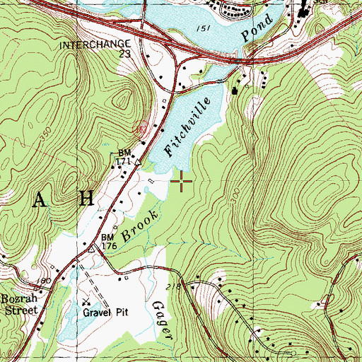Topographic Map of Gardner Brook, CT