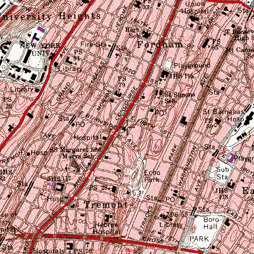 Topographic Map of Congregation Gates of Mercy, NY