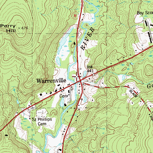 Topographic Map of Gardner Brook, CT
