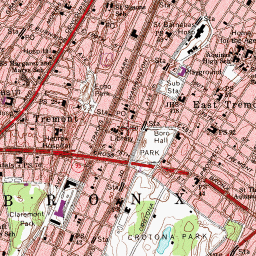 Topographic Map of Garden of Prayer Cathedral, NY