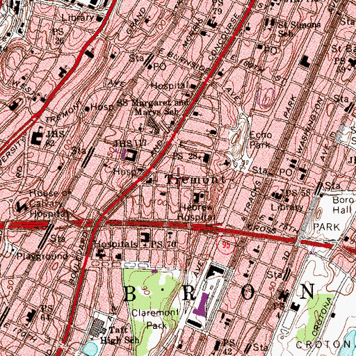 Topographic Map of Kingdom Hall of Jehovahs Witnesses, NY