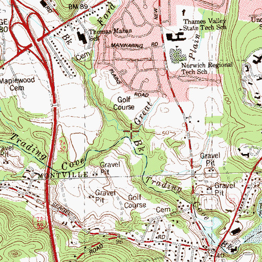 Topographic Map of Gardner Brook, CT