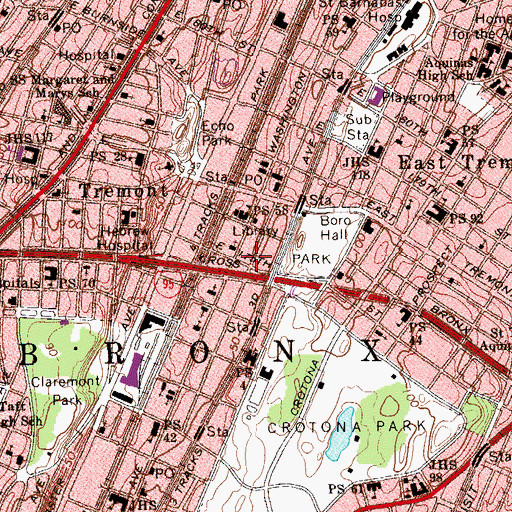 Topographic Map of Morrisania Early Childhood Center, NY