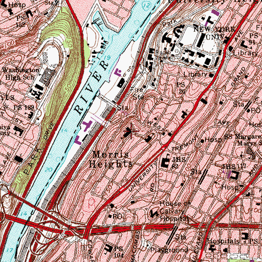 Topographic Map of Public School 109, NY