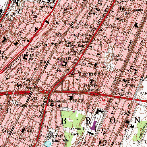 Topographic Map of Pilgrim Congregational Church, NY