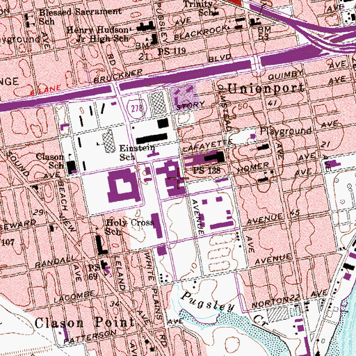 Topographic Map of Adlai E Stevenson High School, NY