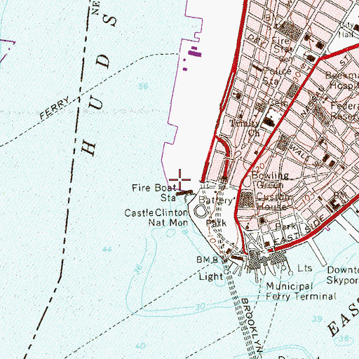 Topographic Map of Pier 1 (historical), NY