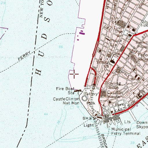 Topographic Map of Pier 2 (historical), NY