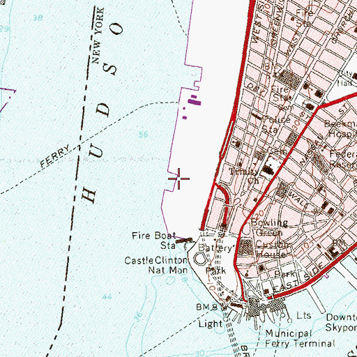 Topographic Map of Pier 3 (historical), NY