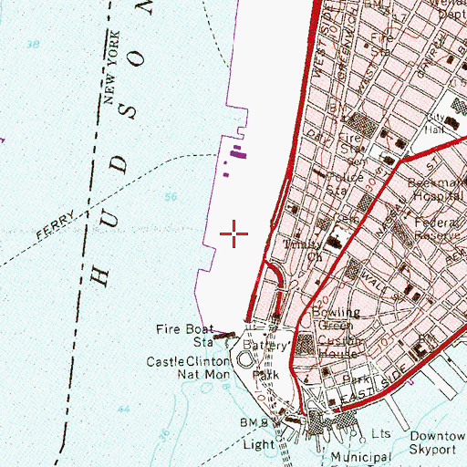 Topographic Map of Pier 7 (historical), NY