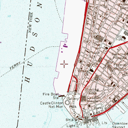 Topographic Map of Pier 8 (historical), NY