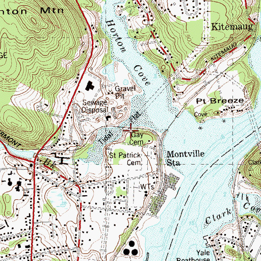 Topographic Map of Gay Cemetery, CT
