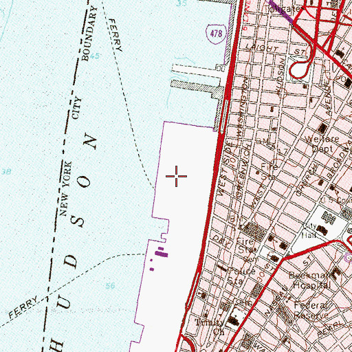 Topographic Map of Pier 17 (historical), NY