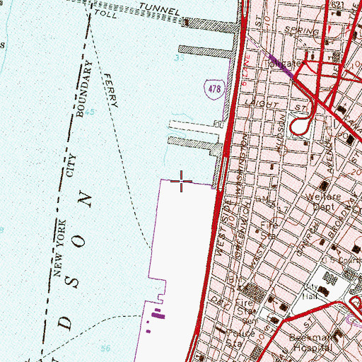 Topographic Map of Pier 21 (historical), NY