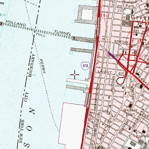 Topographic Map of Pier 27 (historical), NY