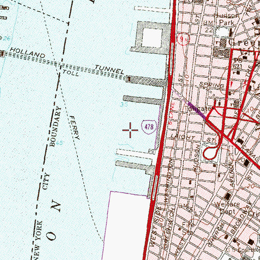 Topographic Map of Pier 28 (historical), NY