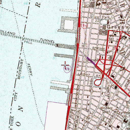 Topographic Map of Pier 30 (historical), NY
