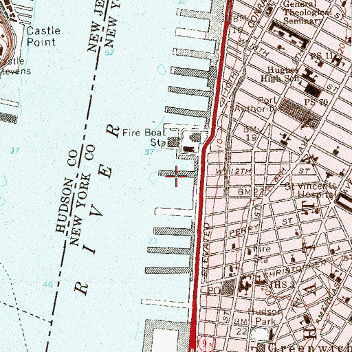 Topographic Map of Pier 51, NY