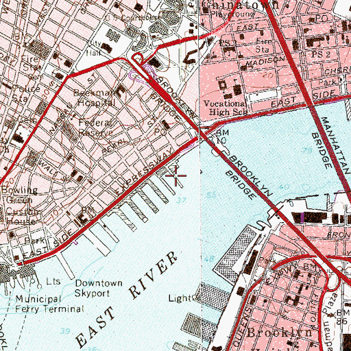 Topographic Map of Pier 18 (historical), NY