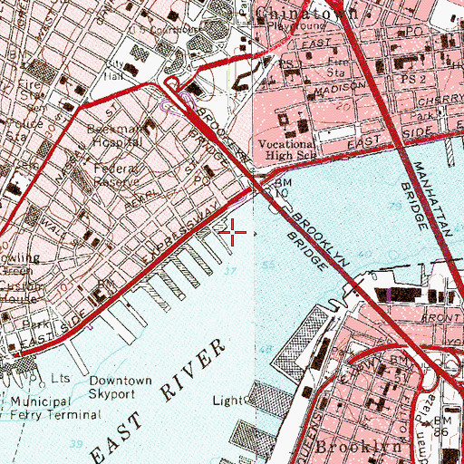 Topographic Map of Pier 19 (historical), NY