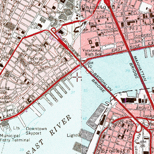 Topographic Map of Pier 20 (historical), NY