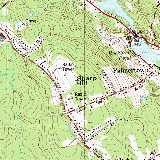 Topographic Map of Sharp Hill, CT