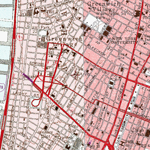 Topographic Map of New York Engine Company Number 13 (historical), NY