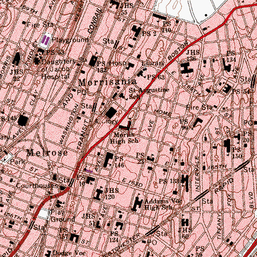 Topographic Map of High School for Violin and Dance, NY