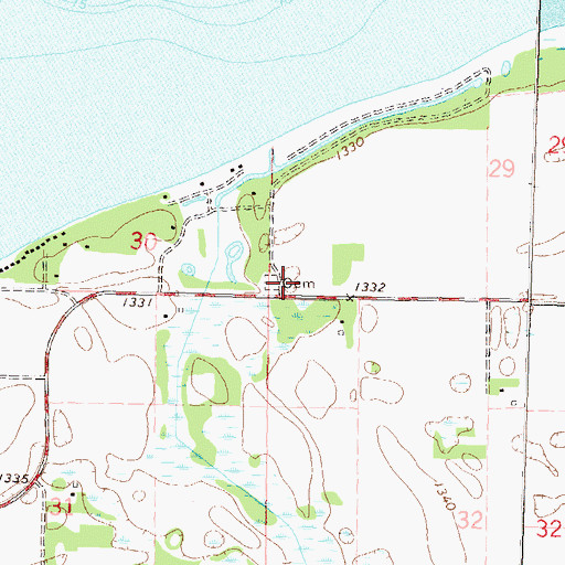 Topographic Map of Salem Evangelical United Brethren Cemetery, MN