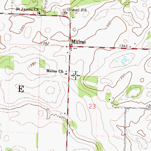 Topographic Map of Silent Vale Cemetery, MN