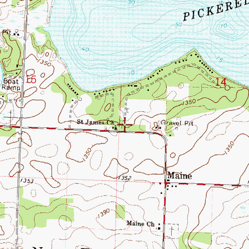 Topographic Map of Saint James Catholic Church Cemetery, MN