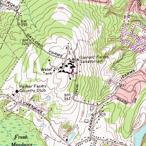 Topographic Map of Gaylord Hospital, CT