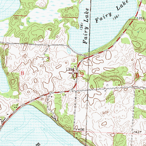 Topographic Map of Fairy Lake Cemetery, MN