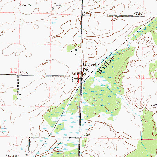 Topographic Map of Henning Township Cemetery, MN