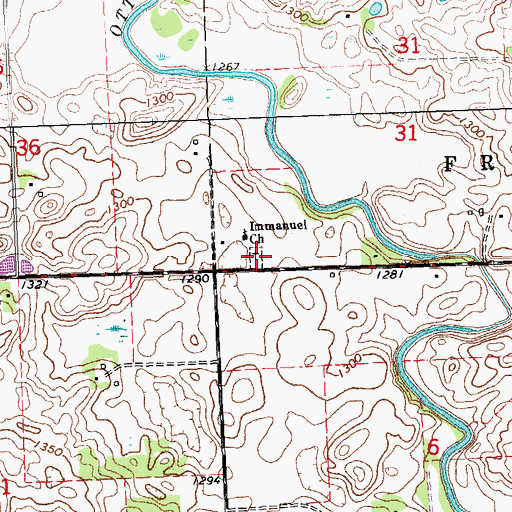 Topographic Map of Immanuel Lutheran Church Cemetery, MN