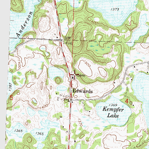 Topographic Map of Tonseth Lutheran Church Cemetery, MN