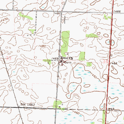 Topographic Map of Gausdale Lutheran Church Cemetery, MN