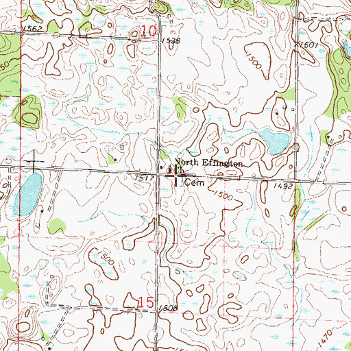 Topographic Map of North Effington Cemetery, MN