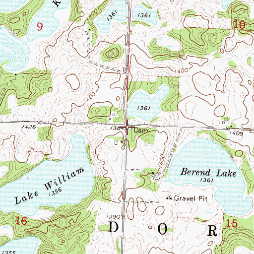 Topographic Map of Sacred Heart Catholic Church Cemetery, MN