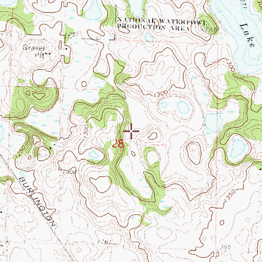Topographic Map of Swan Lake Lutheran Church Cemetery (historical), MN