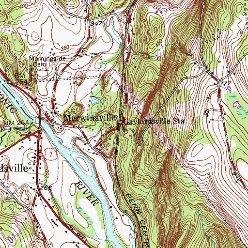 Topographic Map of Gaylordsville Station, CT