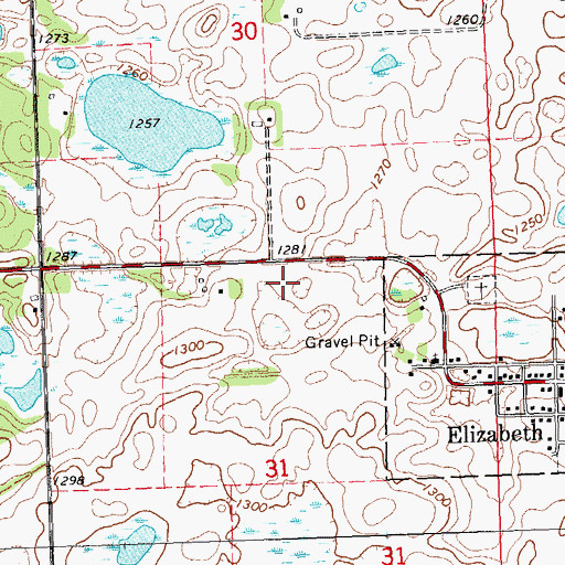 Topographic Map of German Evangelical Cemetery (historical), MN