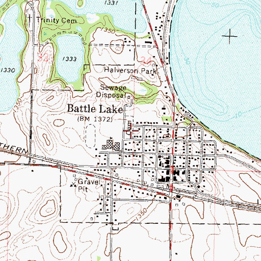 Topographic Map of First Evangelical Lutheran Church Cemetery, MN