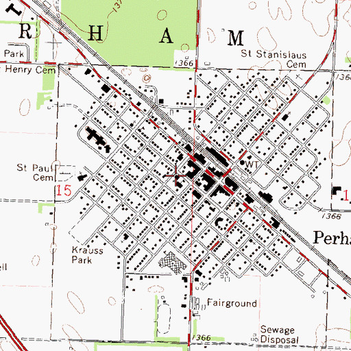 Topographic Map of Saint Henry's Catholic Church, MN
