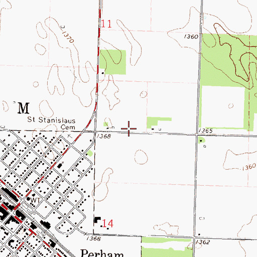 Topographic Map of Bible Baptist Church, MN