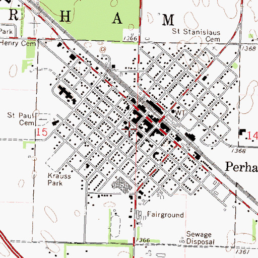 Topographic Map of Saint Henry's School, MN