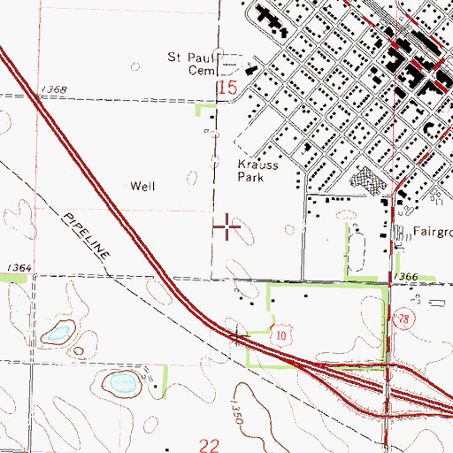Topographic Map of Prairie Wind Middle School, MN
